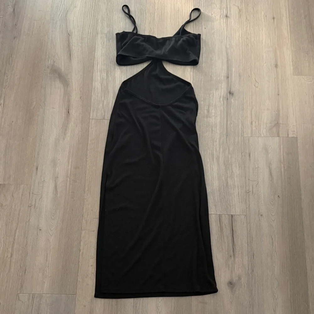 Black Cut Out Midi Dress